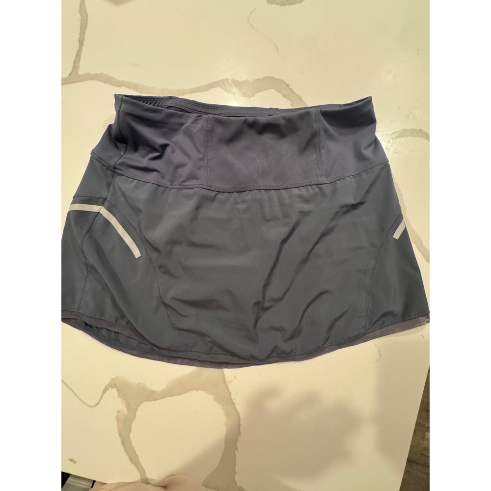 Lucky in Love Running Tennis Skort Charcoal Gray Reflective Back Pocket Skirt XL